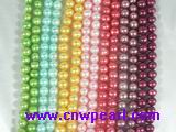 6-7mm potato shaped dye color freshwater pearl strands